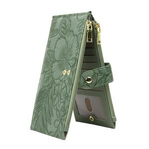 6145 Wallet Embossed Leather RFID Blocking Designer Bifold Card Holder